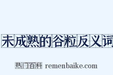未成熟的谷粒反义词是什么意思的图片